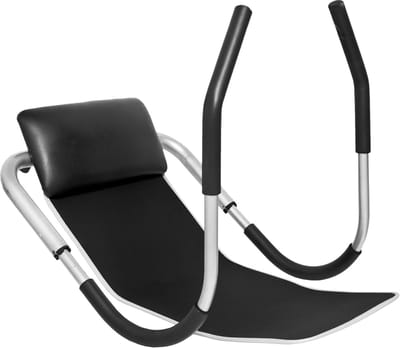 Buikspier Trainer - Ab Trainer - Buikspier Training - Inclusief Trainingsmat - 67x65x55 cm - Zwart Grijs