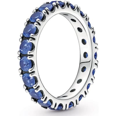 Authentieke 925 Sterling Zilveren Ring Rose Row Eternity Ring Met Kristal Voor Vrouwen Mode Sieraden 7 white