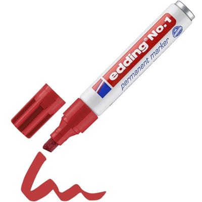 edding No.1 permanent markermarker, 1 stuk, rood