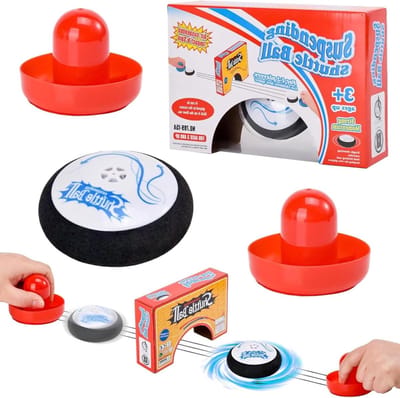 Draagbare Air Hockey - Zwevende Puck - Gezinsspel Binnen - Echte Zweeftechnologie - 9 x 9 x 5 cm - Wit