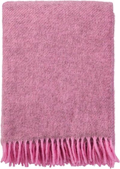 Klippan- Gotland- Woondeken - Plaid - 100% Gotland wol - 130cm x 200cm - rose - pink -