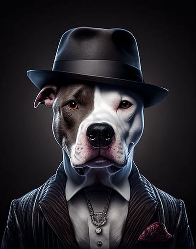 AI - Woondecoratie - Poster - Dieren - Hond - Pak - 37 - 30 x 40 cm