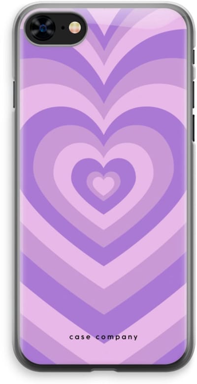 Case Company® - Hoesje geschikt voor iPhone 8 hoesje - Hart Paars - Soft Cover Telefoonhoesje - Bescherming aan alle Kanten en Schermrand