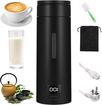 Reis Waterkoker - Mini Kettle - Warme Drankjes Maken - Temperatuurregeling - 380 ml - Zwart