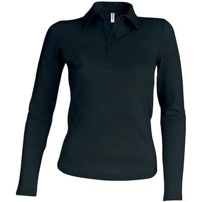 Kariban Damespolo lange mouwen K244 - Black - M