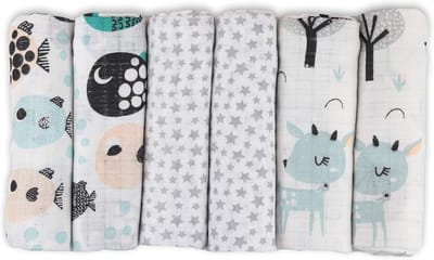Mulldoekjes 70 x 80 cm - 6 stuks, Hydrofiele Doeken voor Baby's, Multifunctioneel en Ademend