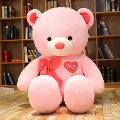 80CM 100CM Pluche Beer Speelgoed met Hart Knuffeldier Zachte Pop Cadeau voor Geliefde Verjaardagscadeau 80cm roze