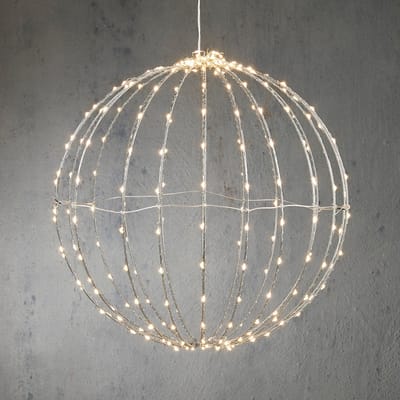 Luca Lighting Verlichte Decoratieve Bal voor Buiten – Ø40 cm – Zilver – Warm Witte LED Lampjes – Buitenverlichting