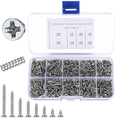 Zelftappende Houtschroeven met Phillips en Platte Kop, Verzonken Schroeven, M2x (4mm/5mm/6mm/8mm/12mm/16mm/20mm) voor Meubelmontage en Doe-Het-Zelf Projecten