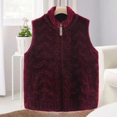 Veste Gilet en Fourrure de Vison d'Hiver pour FemmesCoupe Ample Grande Taille Épais Court Gilet Gilet Clip 6XL white