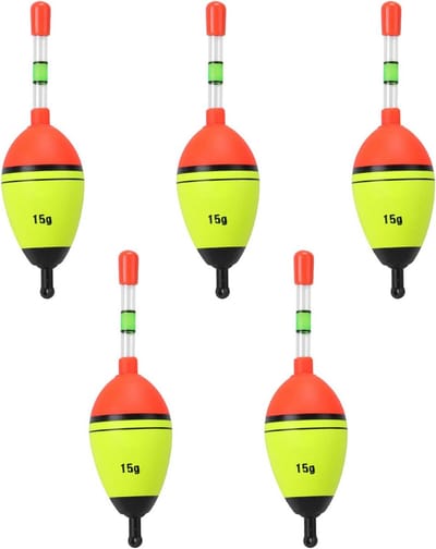 5 Stuks Zinkende Hengeldobbers 15g voor Dag- en Nachtvissen - Lichtgevende Vistuig
