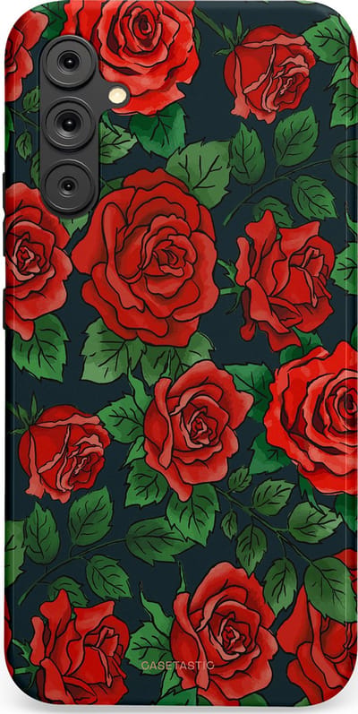 Casetastic Hoesje Geschikt voor Samsung A34 (5G) - Stijlvolle Beschermende Duo-layer Case - Rozen rood