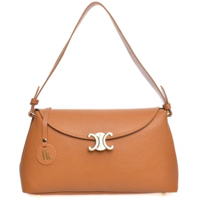 Anna Luchini Brown Rundleer Tas