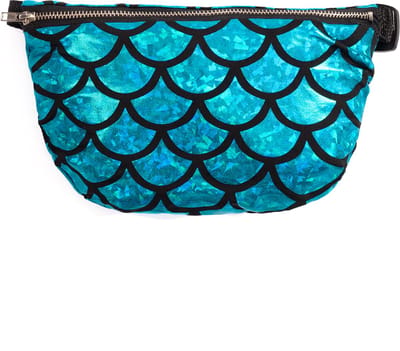 KIMU® Heuptasje Mermaid Blauw - Fanny Pack Zeemeermin Schubben - Tasje Heuptas Vis Oceaan Crossbody Tas Festival