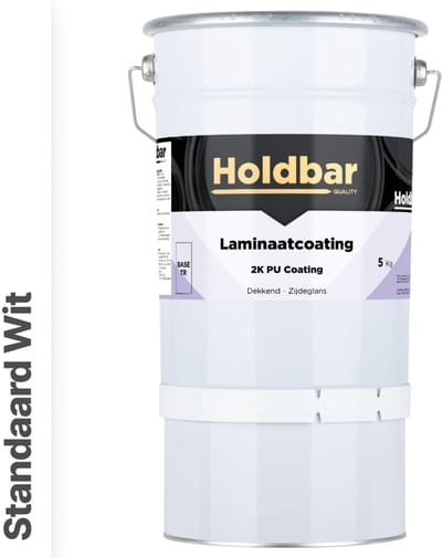 Holdbar Laminaatcoating Wit (Witste kleur) 5 Kg - Laminaat Verf - Vloerverf - Alle Kleuren - Krasvast - UV-bestendig - Vergeelt niet - Gemakkelijk Schoonmaken - 2 Componenten