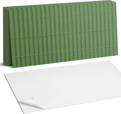 Coloray Plaktegels - Set verticale buizen Wandtegel Zelfklevend - 60 cm x 30 cm - Groente Plaktegels - 6 stuks - Rechthoek PVC Tegels - Plaktegels Keuken - Zelfklevende Vloertegels Badkamer - Vinyltegels Vloer Zelfklevend - Zelfklevende Wandtegels