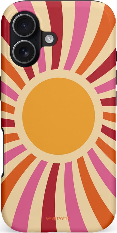 Casetastic hoesje geschikt voor Apple iPhone 17 - MagSafe - Dubbellaagse bescherming - Retro licht - Fashion Case - Beige Terracotta Roze Bordeaux