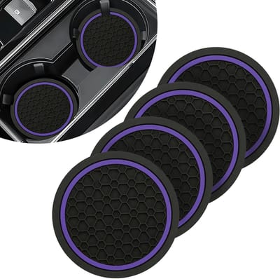 SnelShoppen - 4 Stuks Auto Coasters - Antislip Bekers Onderzetters - Schokbestendig Cup Holder - Herbruikbare Onderzetters - Stofdicht - Universele Au