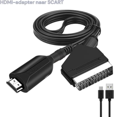 Daity Converter - HDMI-converter naar SCART - 1080P/720P HDMI-converter naar SCART- HD - Met HDMI-kabel - Voor HD TV-monitor Projector STB VHS DVD PS3-gameconsole - Niet geschikt voor SCART-converter naar HDMI