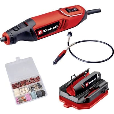 Einhell Slijp- en Graveer machine TC-MT 150 E - 150W - Elektronische toerentalregelaar: 10000-35000 t/min - Flexibele as - Incl. 117 accessoires in opbergkoffer