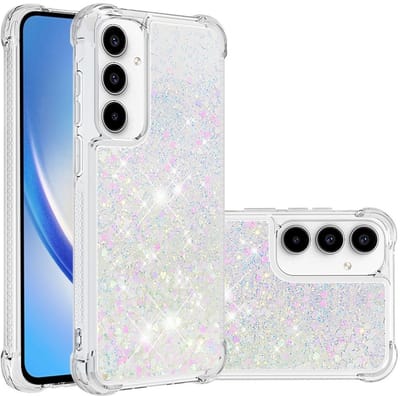 Coverup Hoesje - Geschikt voor Samsung Galaxy A56 Hoesje - Coverup Liquid Glitter Back Cover - Wit