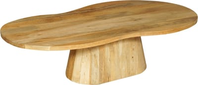 Mangohouten Salontafel Japandi Torino Organische Vorm Massief Mahom Industrieel - Kleine tafel van Mangohout & Metaal - Industriële Huiskamertafel