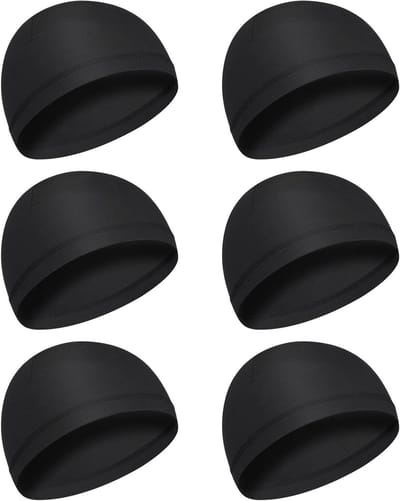 Zwarte Skull Cap voor Hardlopen en Fietsen, Ademend en Zweetabsorberend, Ideaal voor Mannen
