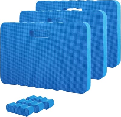 Tuinkniekussen set van 3, 46 x 28 x 4 cm, dikker, waterdicht, multifunctioneel, werk, yoga, tuinieren, babybaden (blauw)