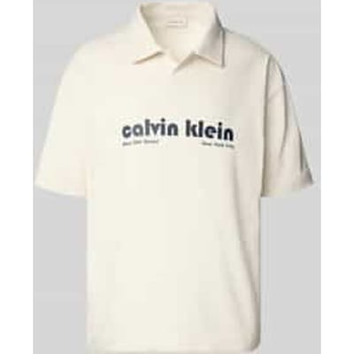 Relaxed fit poloshirt met labelprint