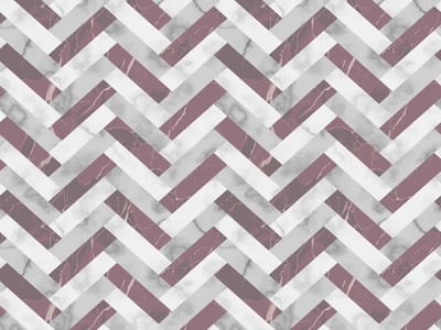 Vinyl | Vloerkleed vinyl | Marmer visgraat - grijs/oud roze | 90x120 cm