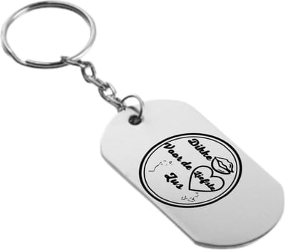 Akyol - Dikke kus voor de liefste zus Sleutelhanger - Liefde - Zus - Geschenk - Voor familie -Cadeau - Kado - gift - Familie cadeau - Bedankje - Bedank cadeau - Familie kado - Gegrafeerd - Gegraveerde sleutelhanger
