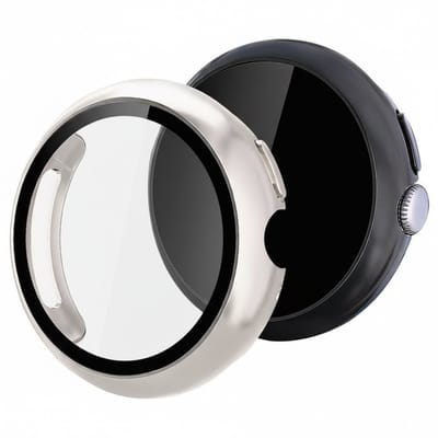 Screenprotector case - geschikt voor Google Pixel Watch 4 41mm - full cover hoesje - gehard glas - 41 mm - volledige bescherming - starlight