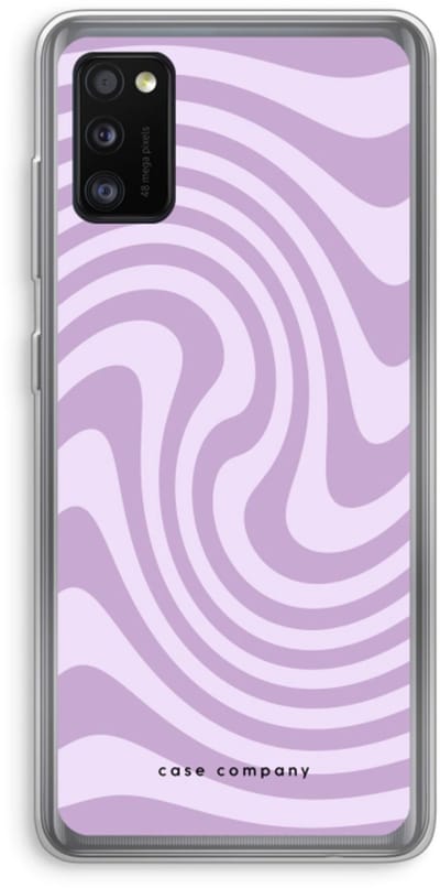 Case Company® - Hoesje geschikt voor Samsung Galaxy A41 hoesje - Swirl Paars - Soft Cover Telefoonhoesje - Bescherming aan alle Kanten en Schermrand