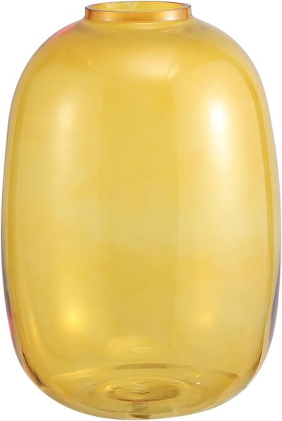 Grote glazen vaas voor bloemen, hoge vaas voor boeketten, decoratieve vaas voor woonkamer, eetkamer en bruiloften, 25 cm hoog