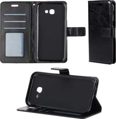 Hoesje - Geschikt voor Samsung Galaxy A5 2017 - Luxe Bookcase - Walletcase Hoes - Portemonnee - Cover - Telefoonhoes - Zwart
