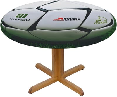 Rond Tafelkleed Voetbal - Tafeldecoratie Banket - Feestelijke Decoratie - Waterafstotende Stof - 140 cm - Zwart