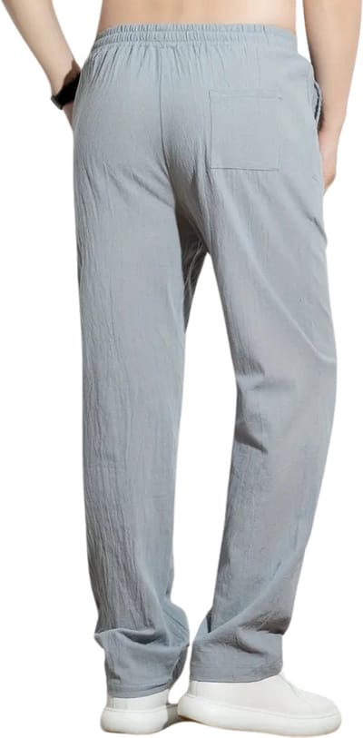 Nivard Linnen Broek Heren - Zomerbroek - Volwassenen - Lange Broek - Pantalon - Strandbroek - Zomer - Ibiza Stijl - Grijs - Maat XL