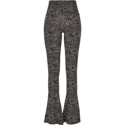 Urban Classics - High Waist Zebra Boot Cut Legging - 4XL - Grijs/Zwart