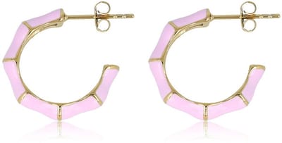 My Bendel - Oorsteker Goudkleurig met Lila Epoxy - Lila Epoxy Goudkleurige Oorsteker: Elegantie In Kleur - met Luxe Cadeauverpakking | Sieraden Voor Dames