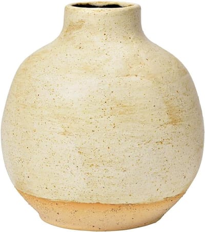 Keramiek Vaas - Bloemen Pot - Droogbloemen Display - Stevig Materiaal - 16x18x16cm - Beige