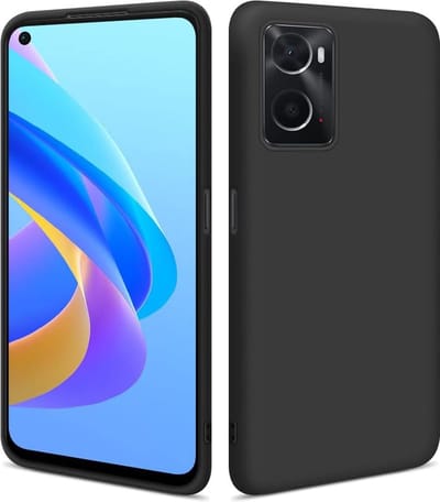 Flexibele achterkant Silicone hoesje Zwart Geschikt voor: Oppo A76 & Oppo A96