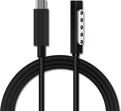 NÖRDIC SURF-107 USB-C oplaadkabel - Geschikt voor Microsoft Surface Pro 1/2 - 12V3A - 36W - 1,5m - Zwart