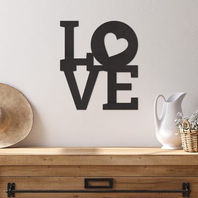 Wanddecoratie Liefde - Muurdecoratie Love - Muurdecoratie Hout - Wanddecoratie Hout - Muurdecoratie Woonkamer - Wanddecoratie Woonkamer - Wanddecoratie Industrieel - Wanddecoratie Dieren - Home Decor - Wall Line Art - 33 x 29 cm