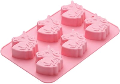Dailygoods- Muffinvorm siliconen 6 gaten - Diermotief eenhoorn/dino - BPA-vrij - Herbruikbaar - Ideaal voor mini-muffins/cake - Perfect voor kinderen - Bakvorm