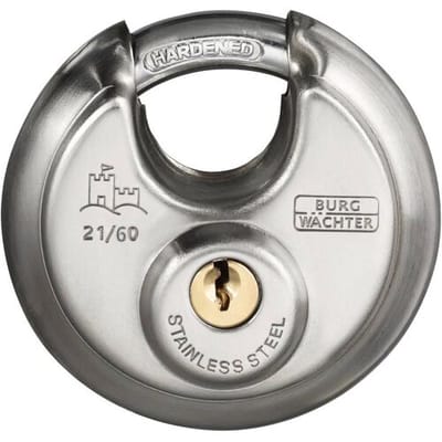 Burg Wächter Circle 21 60 SB Hangslot Verschillend sluitend RVS Hangslot voor profielcilinder