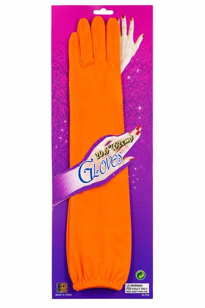 Lange Oranje Handschoenen 52 cm – Verkleedhandschoenen Dames – Koningsdag, WK 2026, EK Voetbal & Feestaccessoire