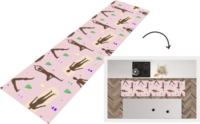 Keukenloper - Loper keuken - Yoga - Zen - Patronen - 200x50 cm - Keukenloper vinyl