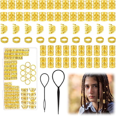 Dreadlocks Haaraccessoires met Parels en Metalen Kralen - 72 Stuks voor Vikingstijl en Unieke Haarstijl