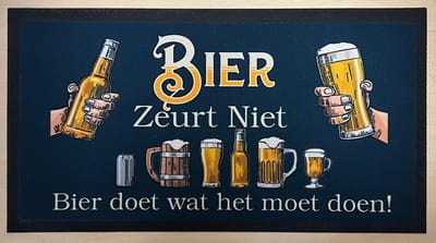Bier zeurt niet Barmatje, Dripmat barmat, Bar matje, Bar mat, Barrunner antislip matje rubber -CAFE- THUISBAR-MANCAVE- KROEG- MAN CAVE