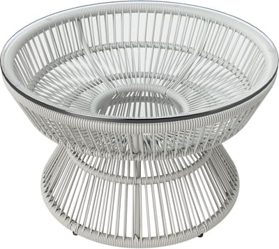 Outsunny-Rotan salontafel-PE rotan-60x60x37cm-Lichtgrijs